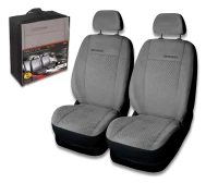 Pokrowce samochodowe skoda rapid Prestige alkantara szare fotele przednie 1+1