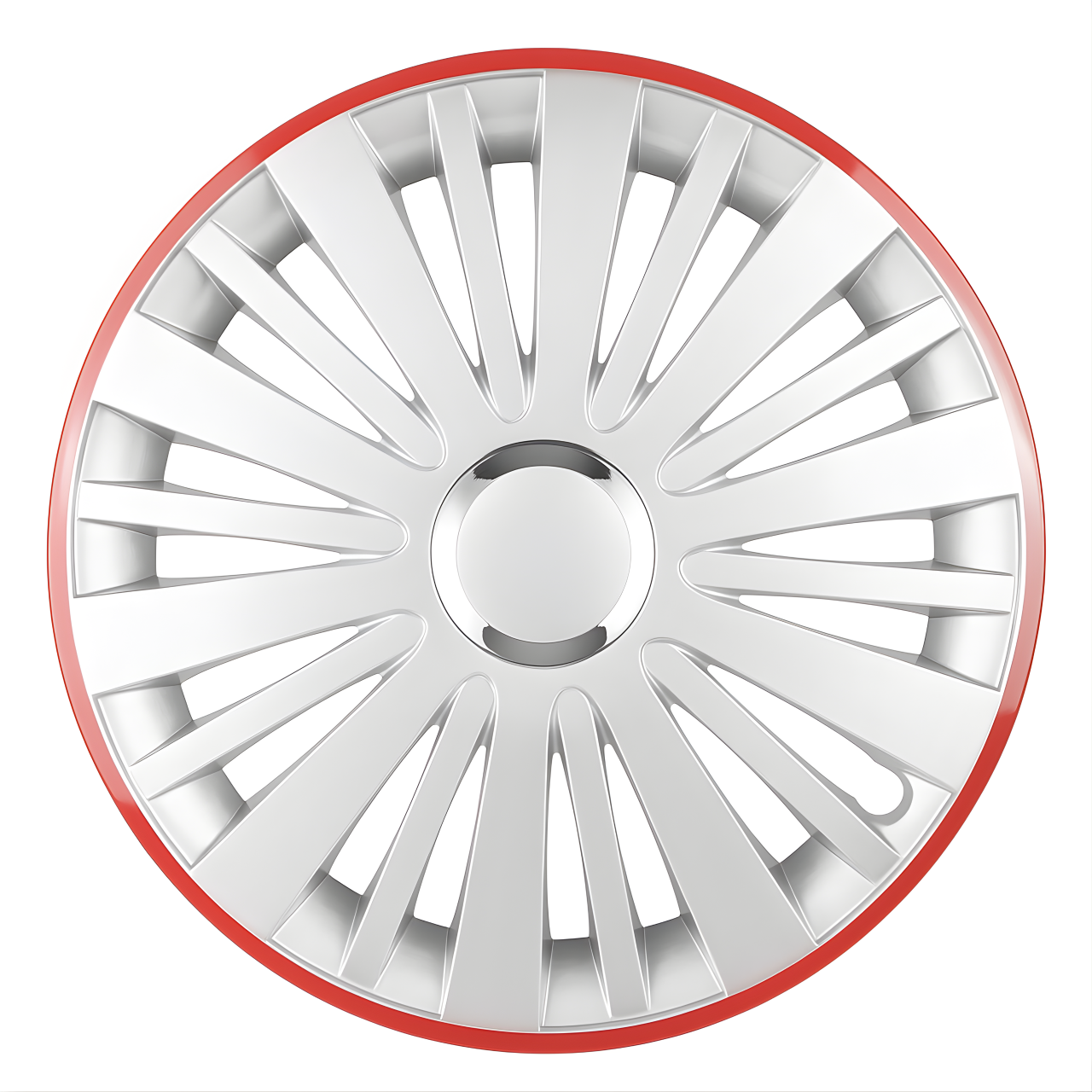 Kołpak samochodowy Falcon 15" srebrny z czerwonym rantem uniwersalny 1szt.
