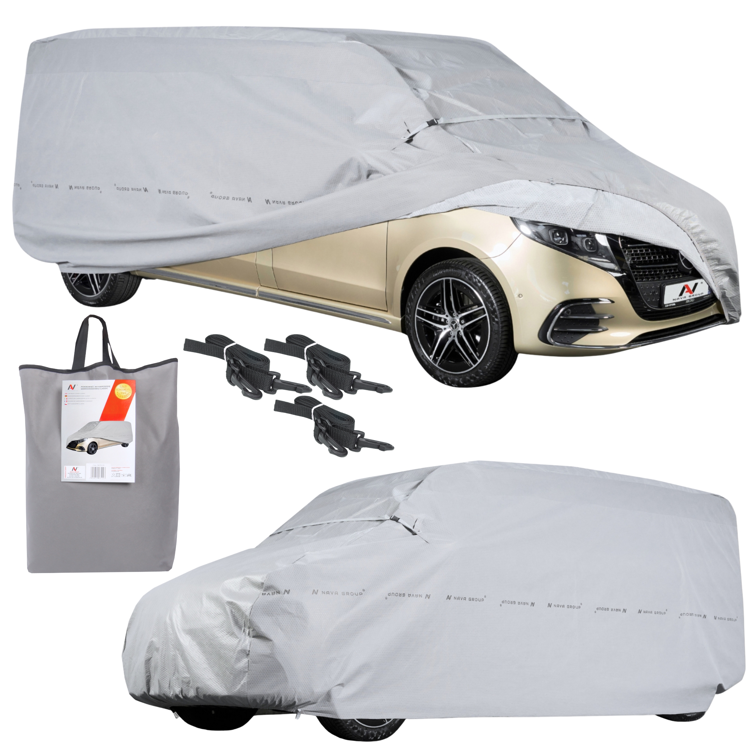 Pokrowiec na samochód van xl 510-540cm exclusive + pasy