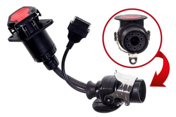 Adapter ebs iso 7638 obd 2 kabel naczepa autocom