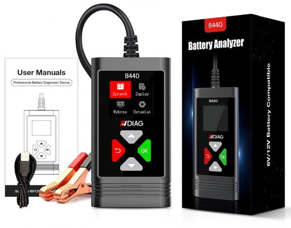 Tester do akumulatorów baterii 6v 12v 2-220ah 24diag b440