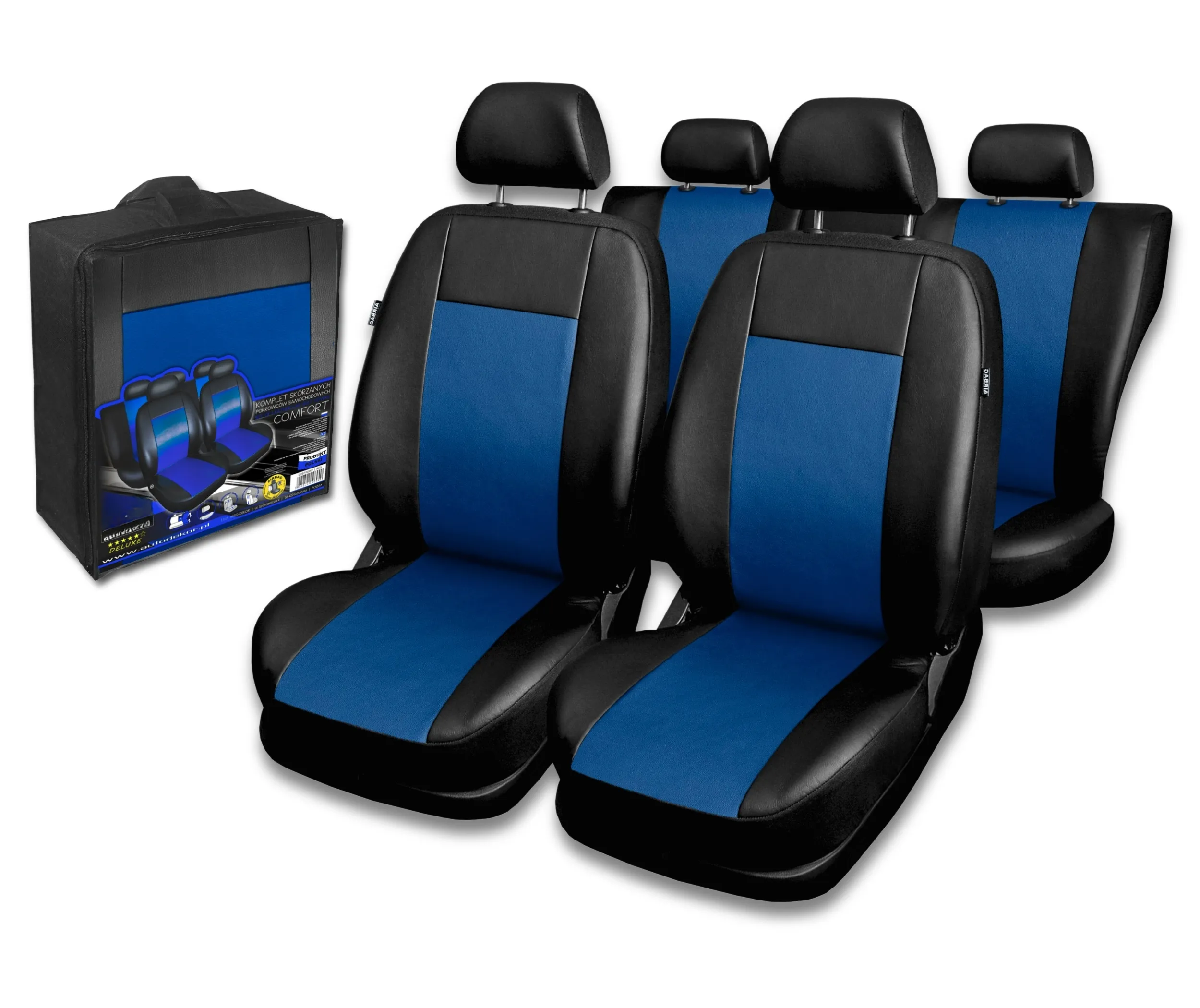 Pokrowce samochodowe alfa romeo 159 Comfort eko-skóra niebieskie