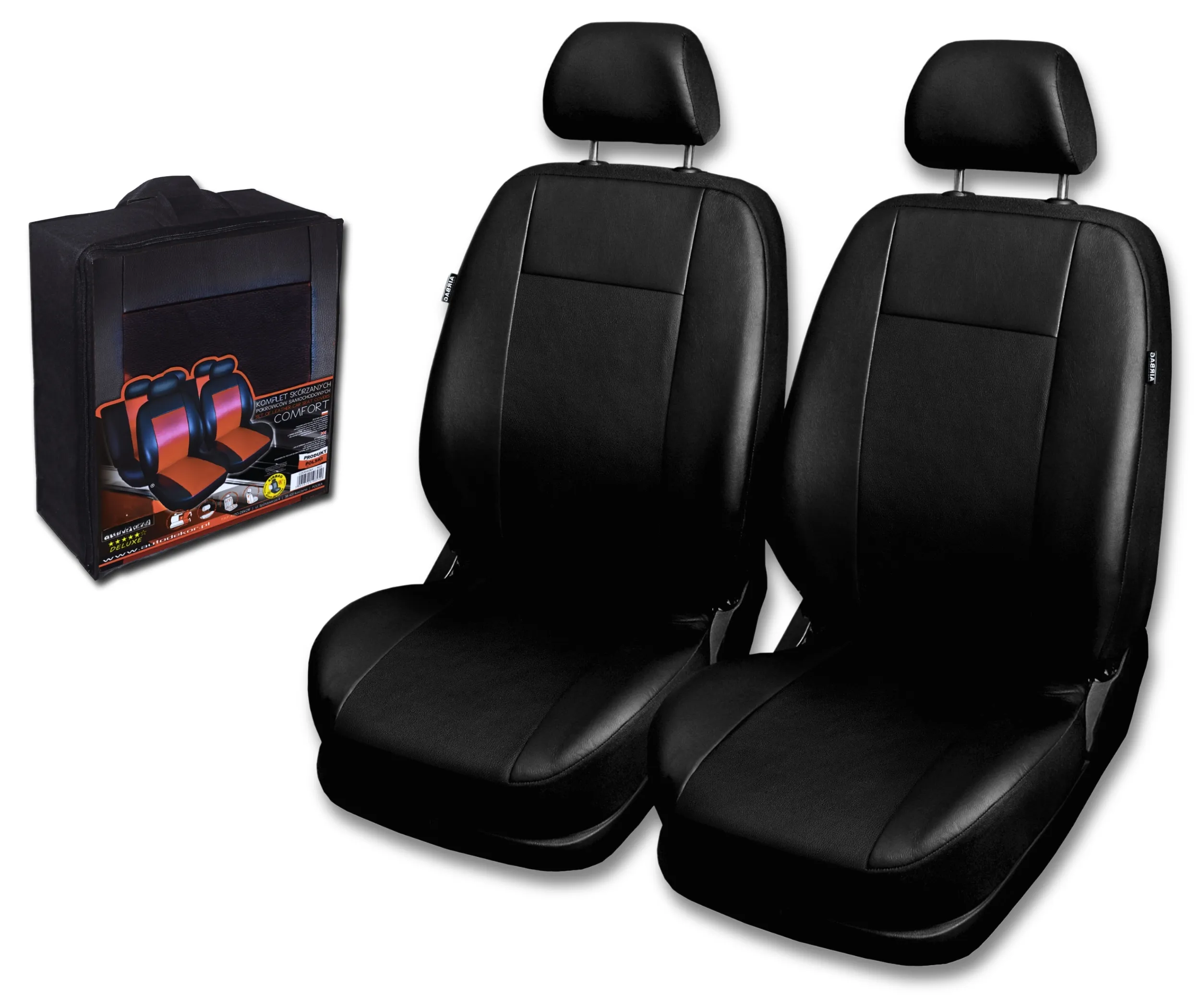 Pokrowce samochodowe alfa romeo 159 Comfort eko-skóra czarne fotele przednie 1+1
