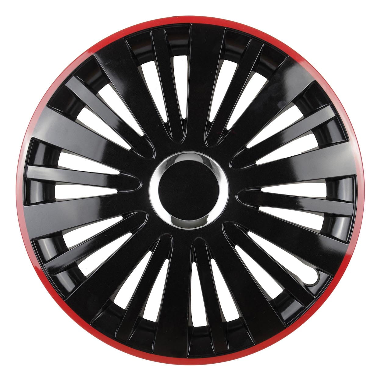Kołpaki samochodowe falcon 15" czarny z czerwonym rantem