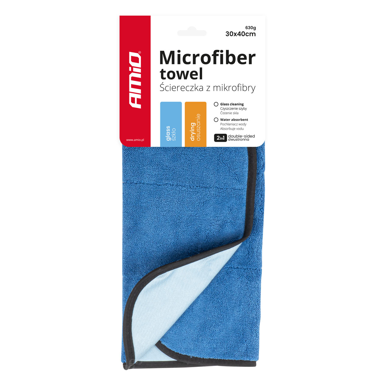 Mikrofibra do mycia czyszczenia szyb i osuszania samochodu 2w1 30x40 cm