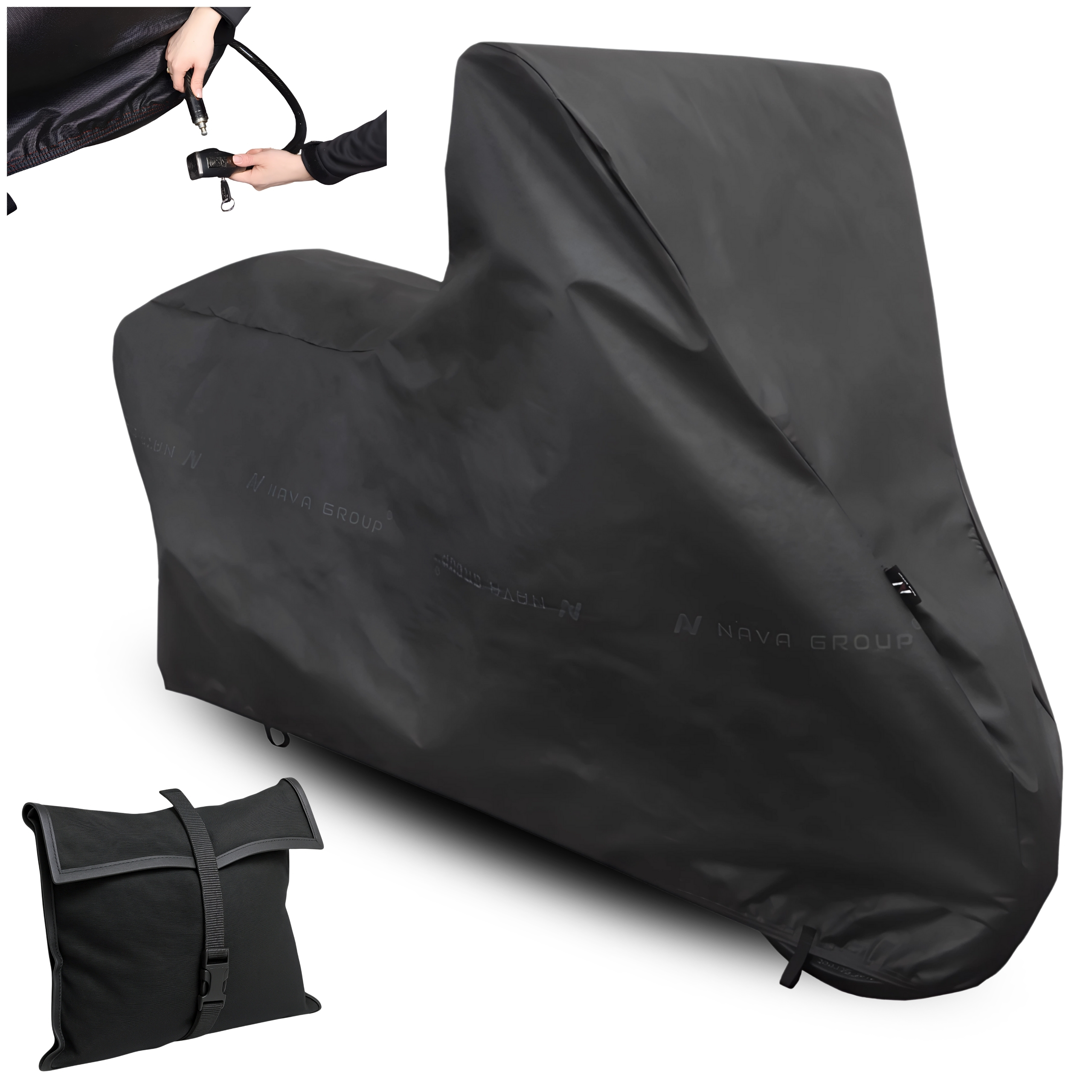 Pokrowiec na Motocykl L 220x125 Produkt Polski Plandeka Motor Ochrona UV
