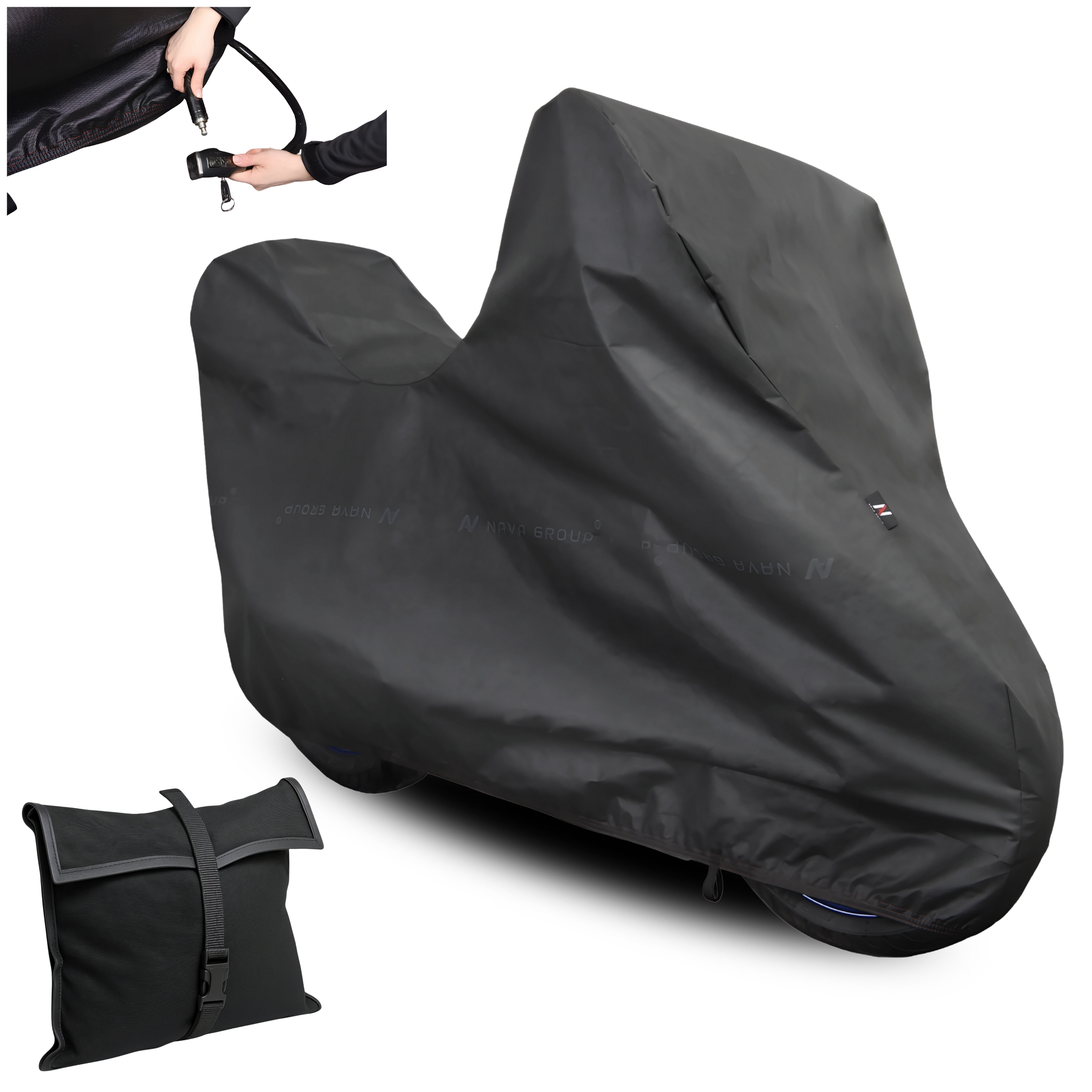 Pokrowiec na Motocykl z Kufrem 2XL 290x135 Produkt Polski Motor Ochrona UV